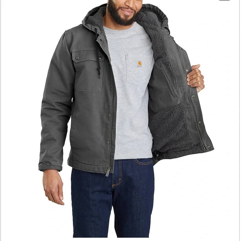 Carhartt MEN'S SHERPA-LINED UTILITY JACKET - RELAXED FIT - WASHED DUCK - Picture 4 of 8
